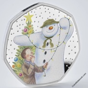 2025 Snowman Silver 50p Proof Colour